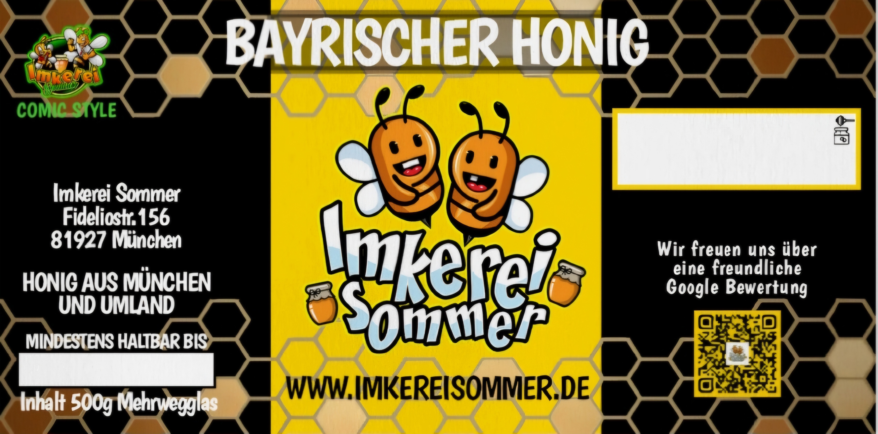 Unser Honigglas-Etikett
